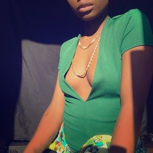 Ribbed Plunging Bodysuit